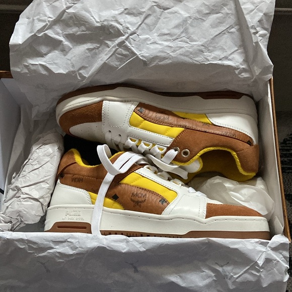 Puma x MCM Slipstream Lo “Show Love” Bright White Vibrant yellow NIB SZ 38 $500 - Picture 14 of 17